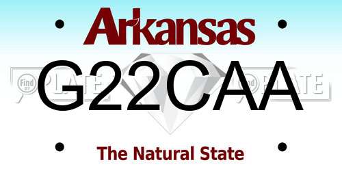 G22CAA Arkansas License Plate