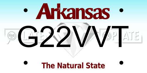 G22VVT Arkansas License Plate