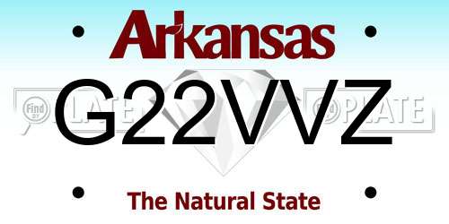 G22VVZ Arkansas License Plate