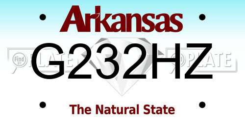 G232HZ Arkansas License Plate