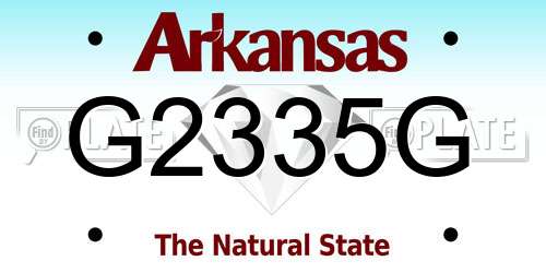 G2335G Arkansas License Plate