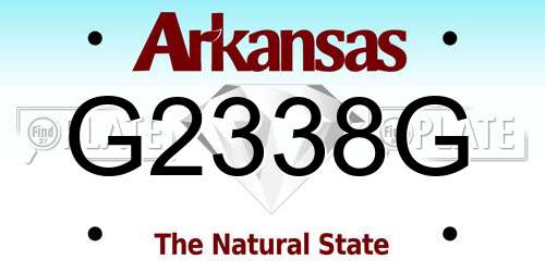 G2338G Arkansas License Plate