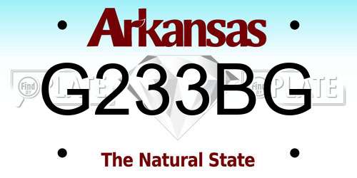 G233BG Arkansas License Plate