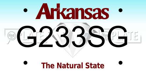 G233SG Arkansas License Plate