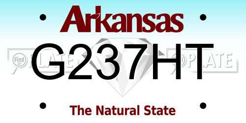 G237HT Arkansas License Plate