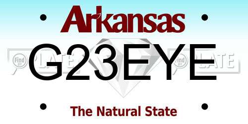 G23EYE Arkansas License Plate