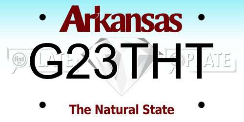 G23THT Arkansas License Plate