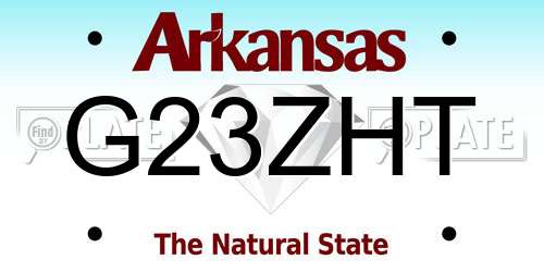 G23ZHT Arkansas License Plate