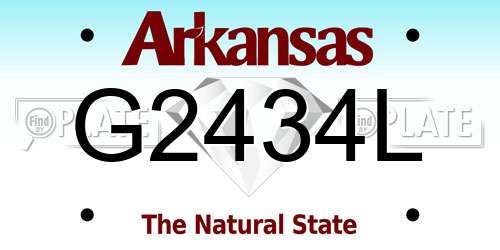 G2434L Arkansas License Plate
