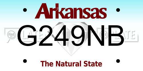 G249NB Arkansas License Plate