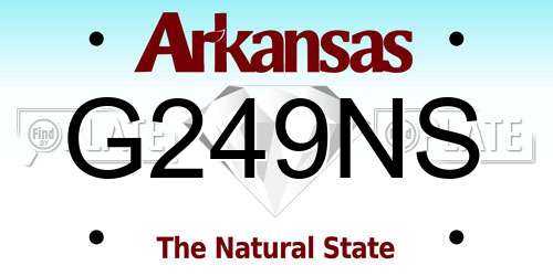 G249NS Arkansas License Plate