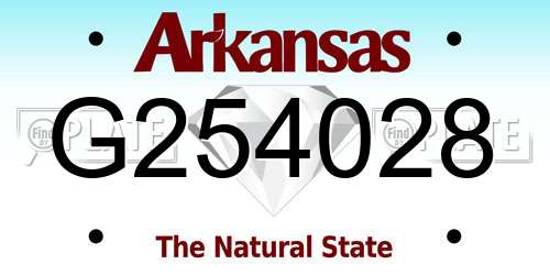 G254028 Arkansas License Plate