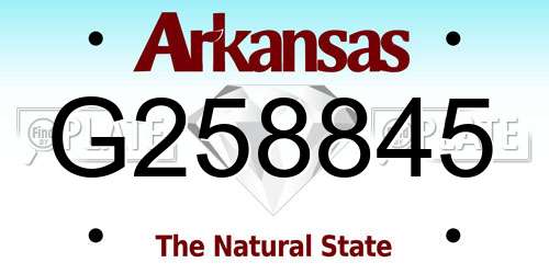 G258845 Arkansas License Plate