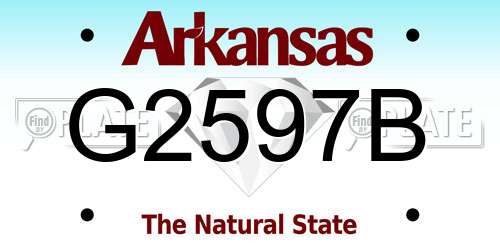 G2597B Arkansas License Plate