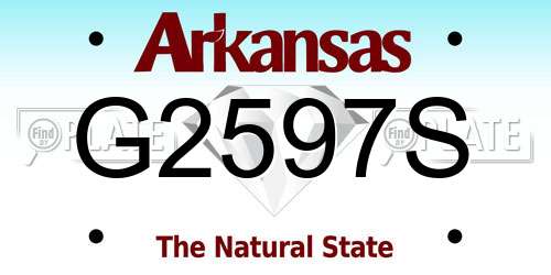 G2597S Arkansas License Plate