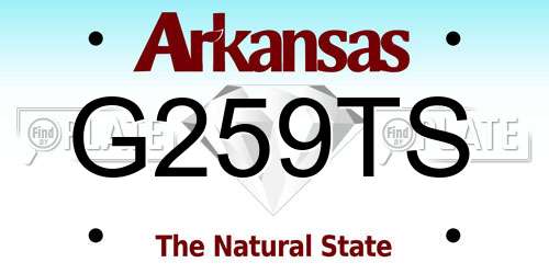 G259TS Arkansas License Plate