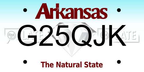 G25QJK Arkansas License Plate