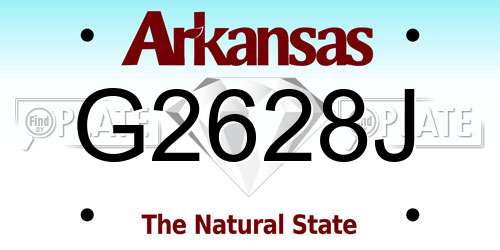 G2628J Arkansas License Plate