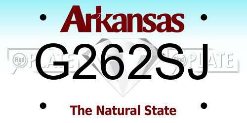 G262SJ Arkansas License Plate