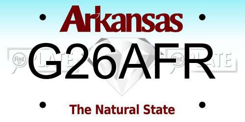 G26AFR Arkansas License Plate