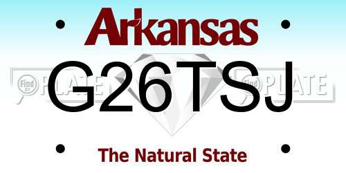 G26TSJ Arkansas License Plate