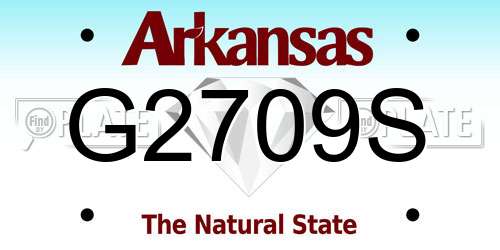 G2709S Arkansas License Plate