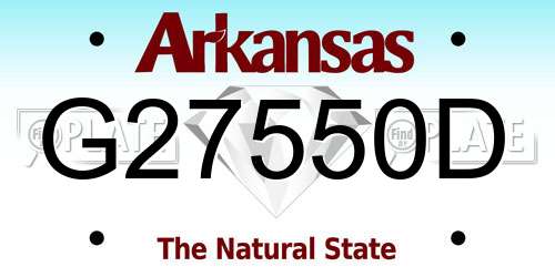 G27550D Arkansas License Plate