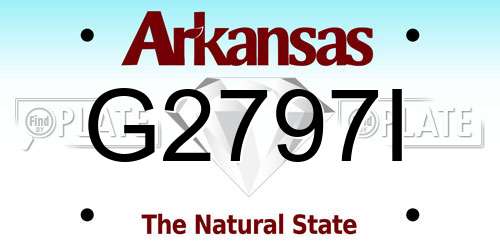 G2797I Arkansas License Plate