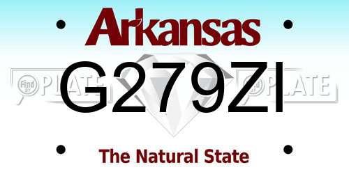 G279ZI Arkansas License Plate