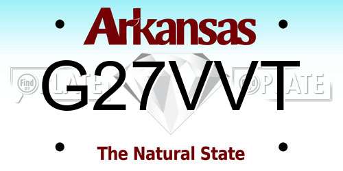 G27VVT Arkansas License Plate