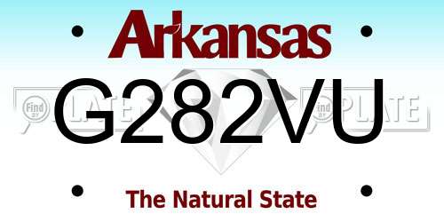 G282VU Arkansas License Plate