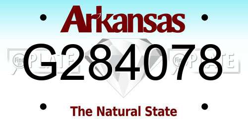 G284078 Arkansas License Plate