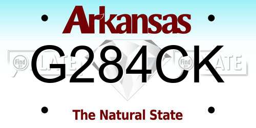 G284CK Arkansas License Plate