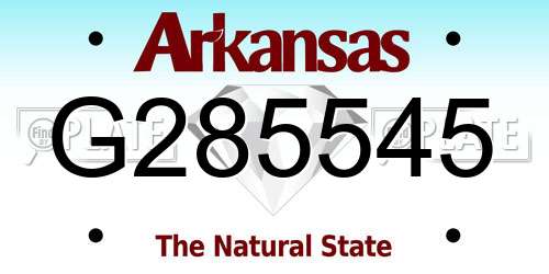 G285545 Arkansas License Plate