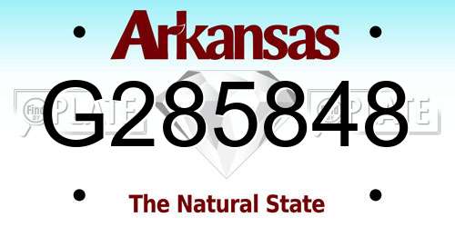 G285848 Arkansas License Plate