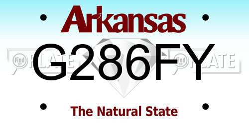 G286FY Arkansas License Plate