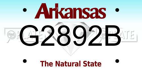 G2892B Arkansas License Plate