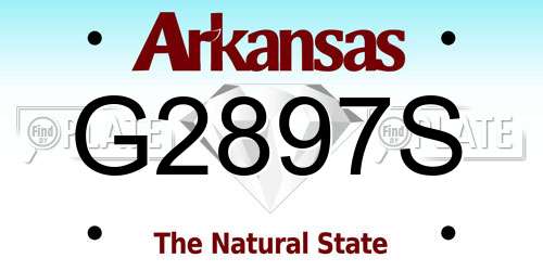 G2897S Arkansas License Plate