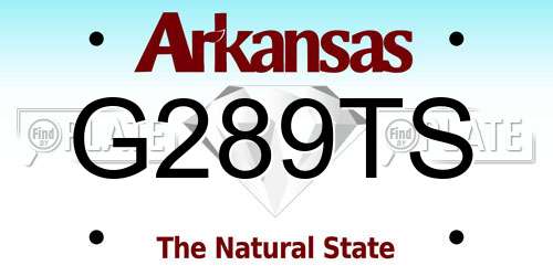 G289TS Arkansas License Plate