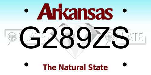 G289ZS Arkansas License Plate