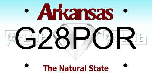 G28POR Arkansas License Plate