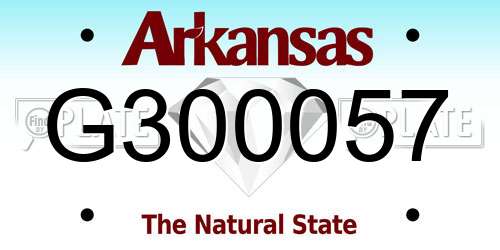 G300057 Arkansas License Plate