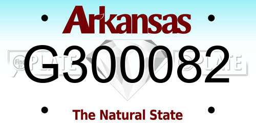 G300082 Arkansas License Plate
