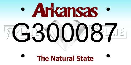 G300087 Arkansas License Plate