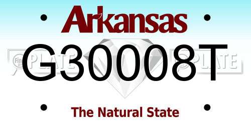 G30008T Arkansas License Plate