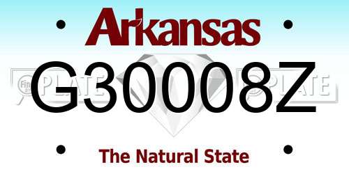 G30008Z Arkansas License Plate
