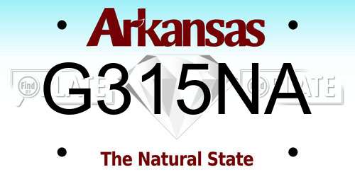 G315NA Arkansas License Plate