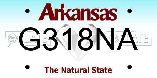 G318NA Arkansas License Plate