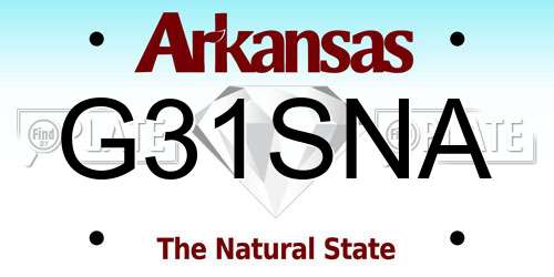 G31SNA Arkansas License Plate
