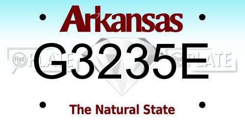 G3235E Arkansas License Plate